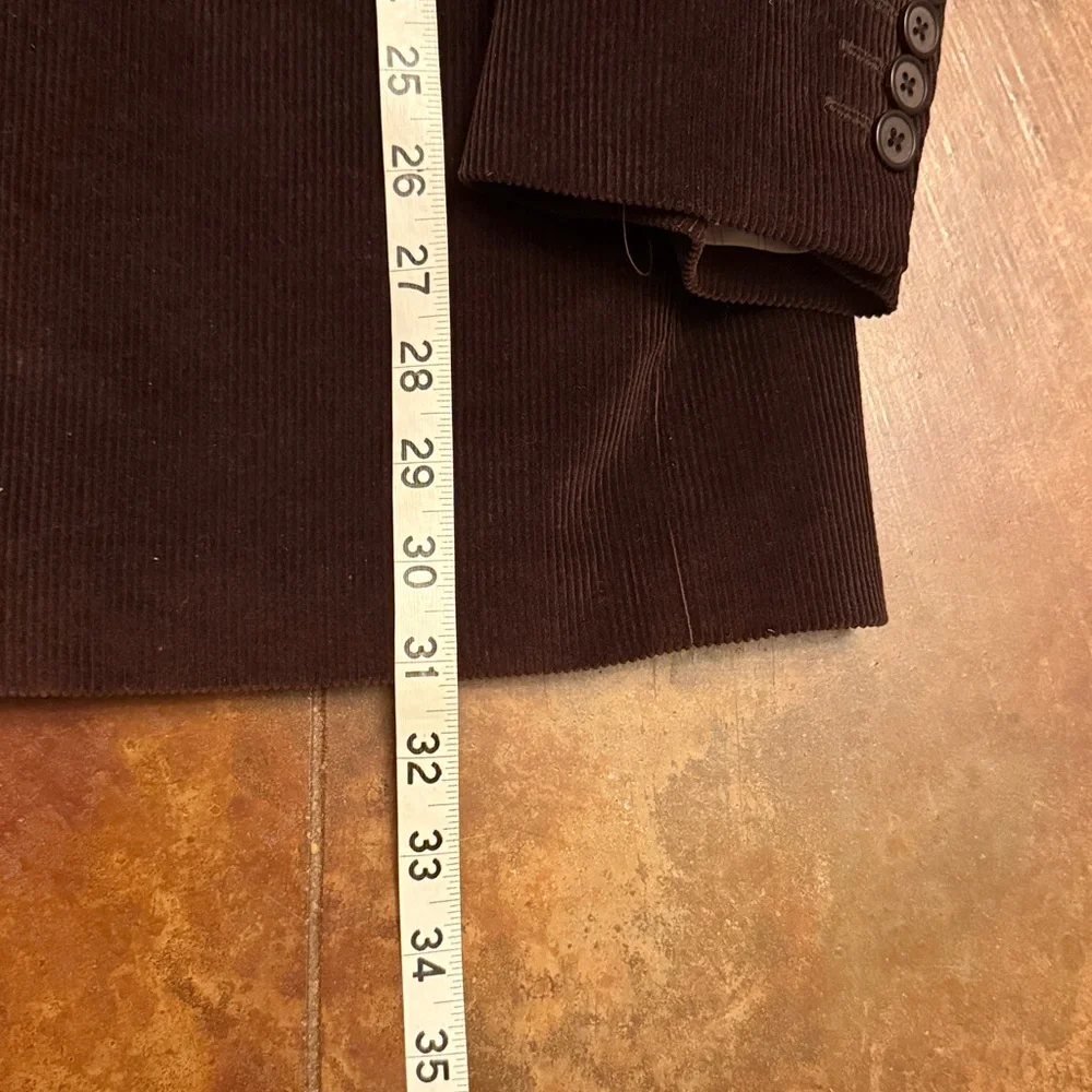 Adolfo Dark Brown Corduroy 100% Cotton Sport Coat Size 40 R